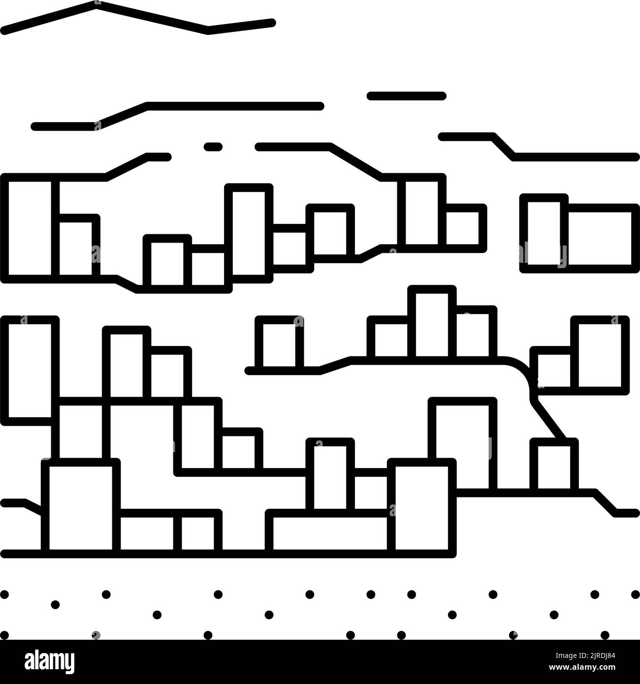 illustration vectorielle de l'icône bandiagara city line Illustration de Vecteur