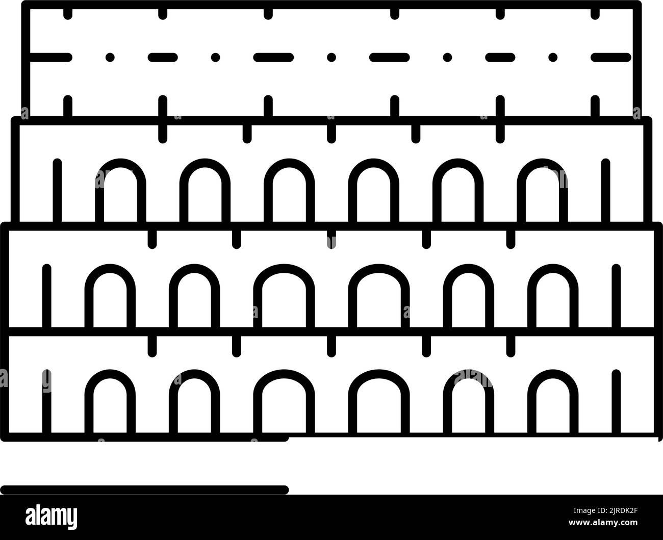 colosseum roma illustration vectorielle de la ligne de construction médiévale Illustration de Vecteur