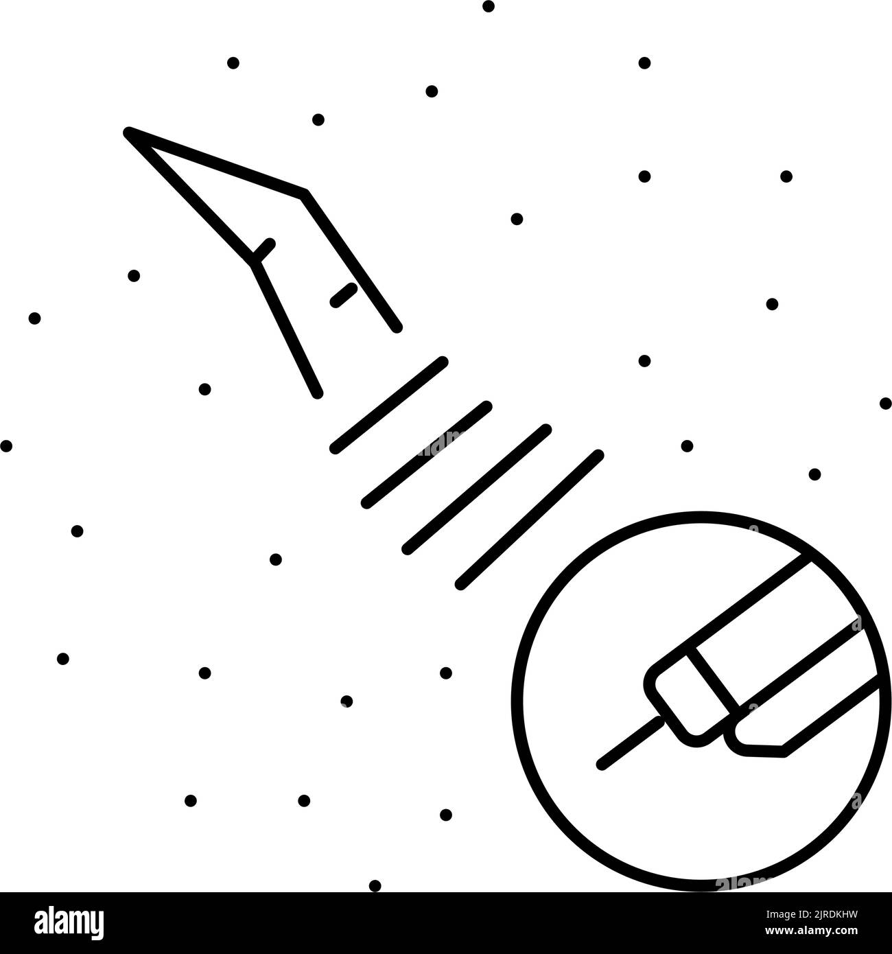 illustration vectorielle de l'icône de la ligne de traitement de cicatrice d'enlèvement de cicatrice au laser Illustration de Vecteur