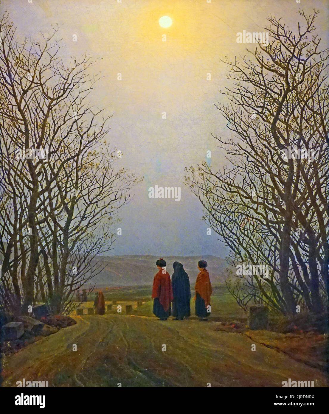 Le matin de Pâques par Caspar David Friedrich (1774 –1840) peintre allemand romantique de paysage. Banque D'Images
