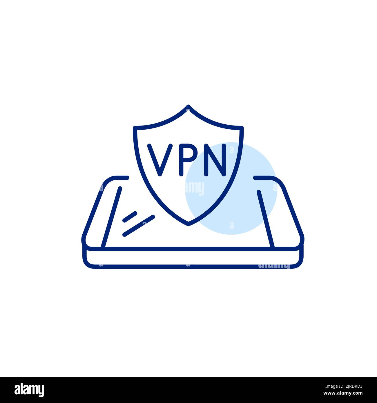 Connexion sécurisée protégée par VPN pour smartphone. Pixel Perfect, icône de contour modifiable Illustration de Vecteur