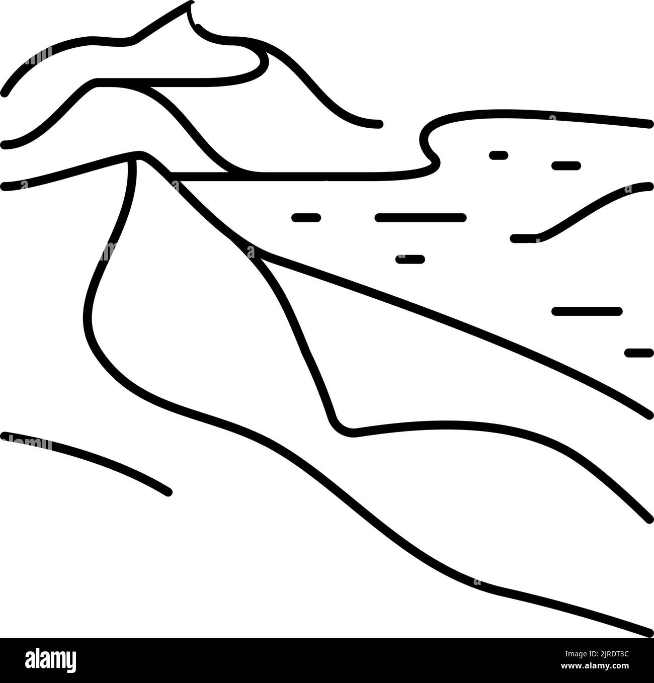 illustration vectorielle d'icône de ligne désertique namib Illustration de Vecteur