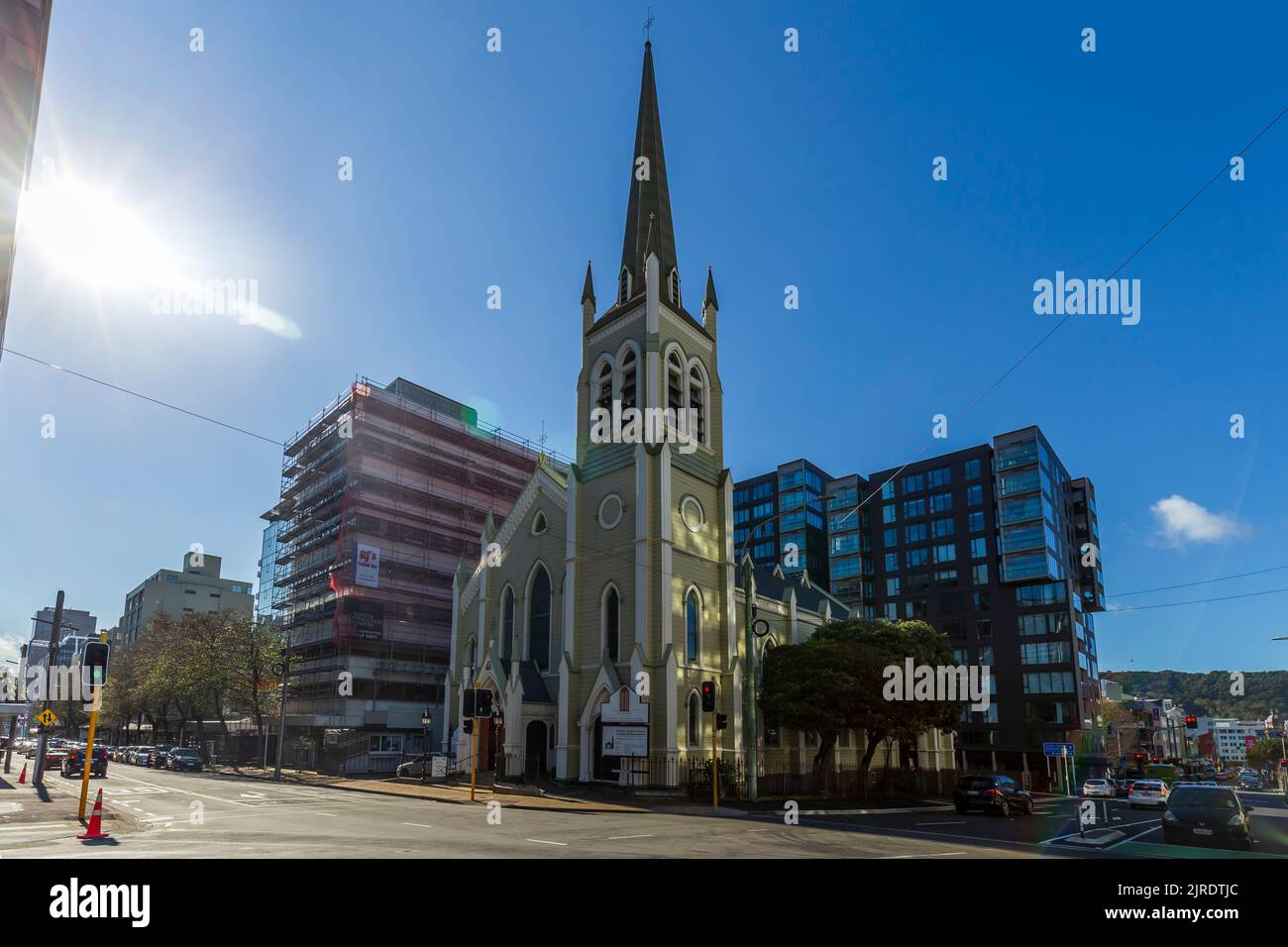 Wellington, Nouvelle-Zélande - 14 décembre 2021 : vue de l'église anglicane Saint-Pierre de Wellington, Nouvelle-Zélande Banque D'Images