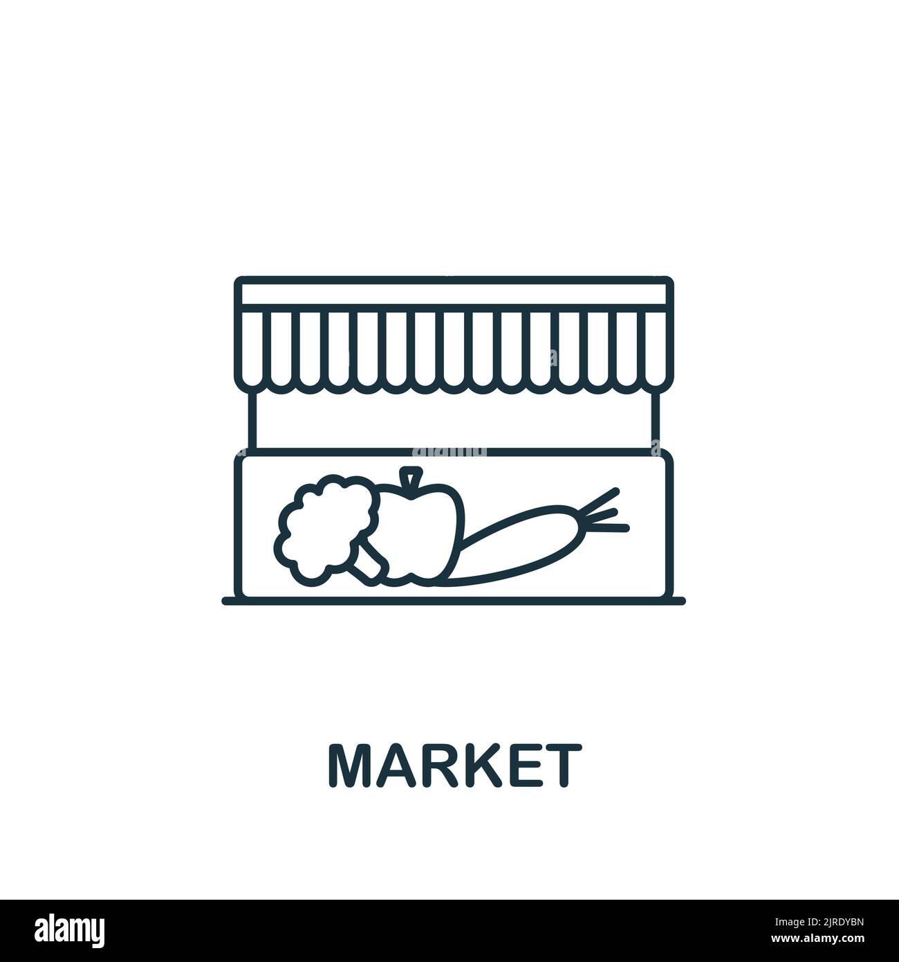 Icône marché. Icône Line simple pour les modèles, la conception Web et les infographies Illustration de Vecteur