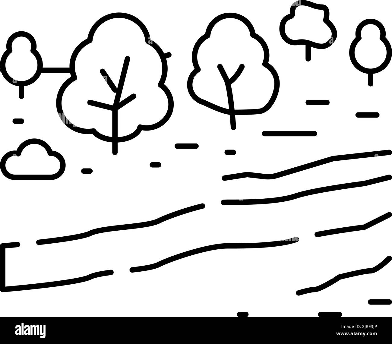 illustration vectorielle de la ligne du parc national serengeti Illustration de Vecteur