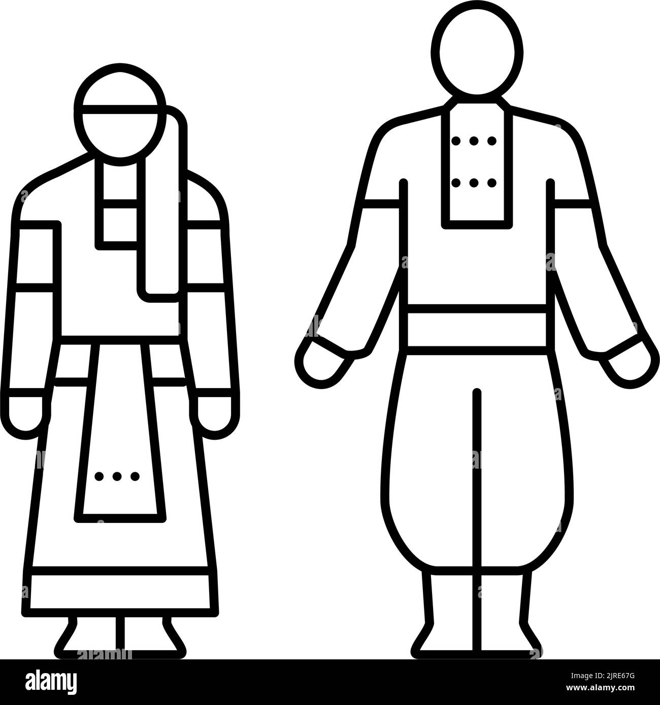 illustration vectorielle de l'icône représentant une ligne de vêtements nationale ukrainienne Illustration de Vecteur