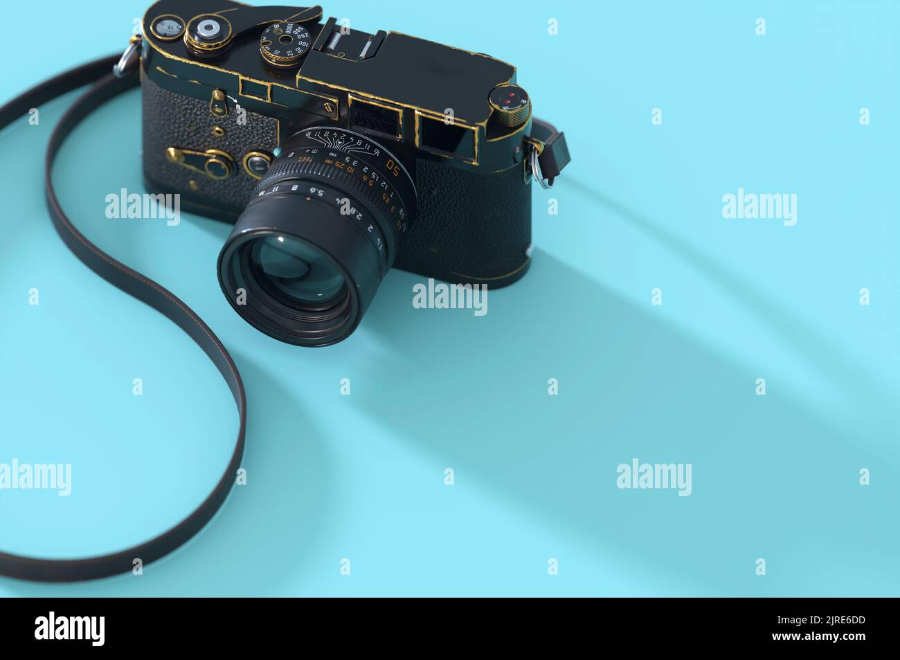 3D Illustration. 3D rendu , caméras sur fond bleu. Concept Business , Voyage Banque D'Images