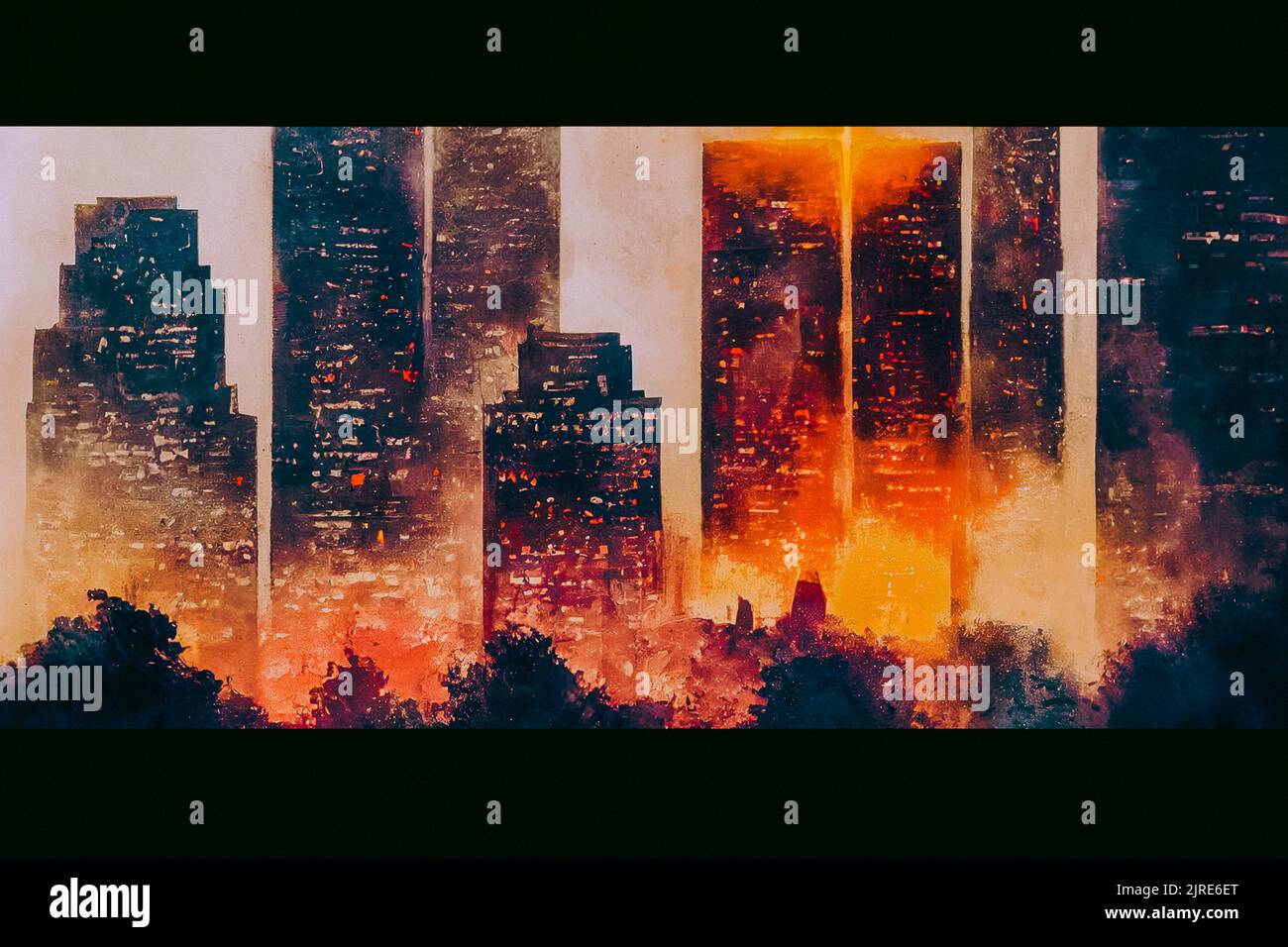 911 Patriot Day USA fond d'écran, n'oubliez jamais le World Trade Center papier peint d'art numérique. Banque D'Images