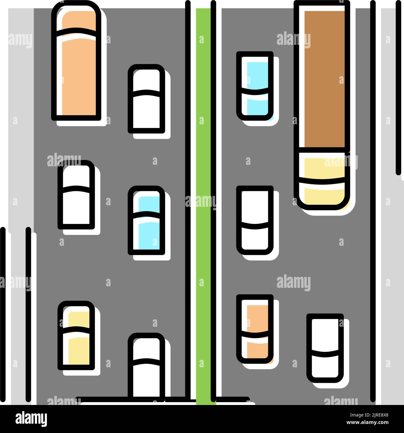 illustration vectorielle de l'icône de couleur de la route artérielle Illustration de Vecteur