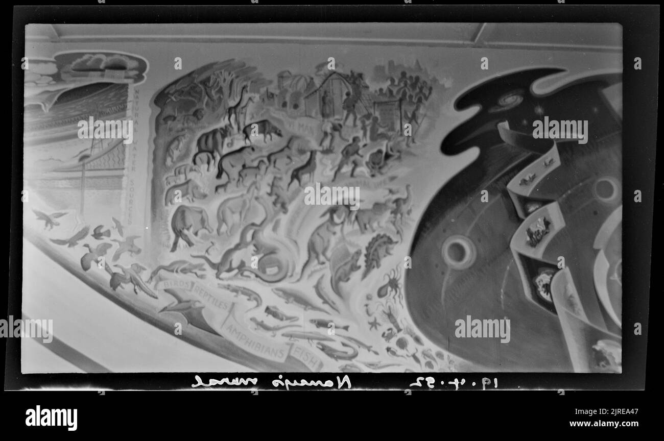 Fresque de Nancy Adkin Ritchie, à l'école Hutt Intermediate, 19 avril ...