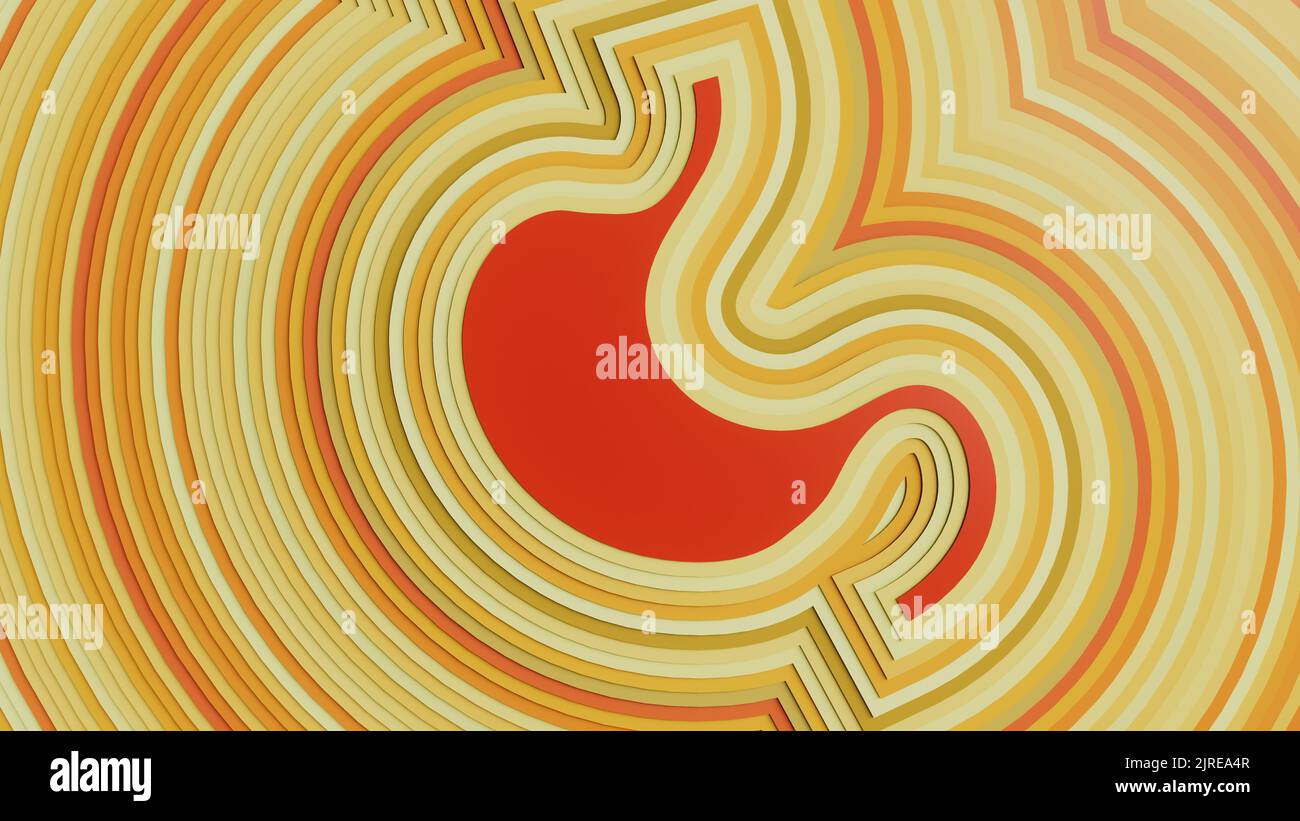 Inflammation de l'estomac comme image de concept - 3D rendu Banque D'Images