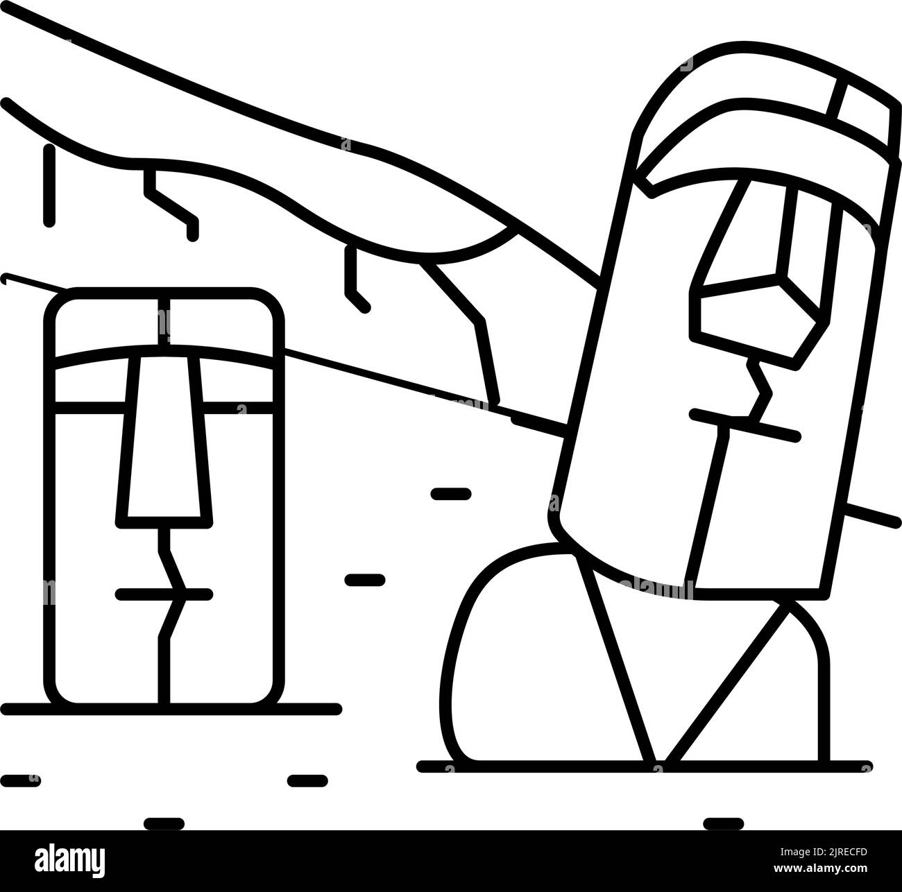 illustration vectorielle de l'icône représentant une île de pâques Illustration de Vecteur