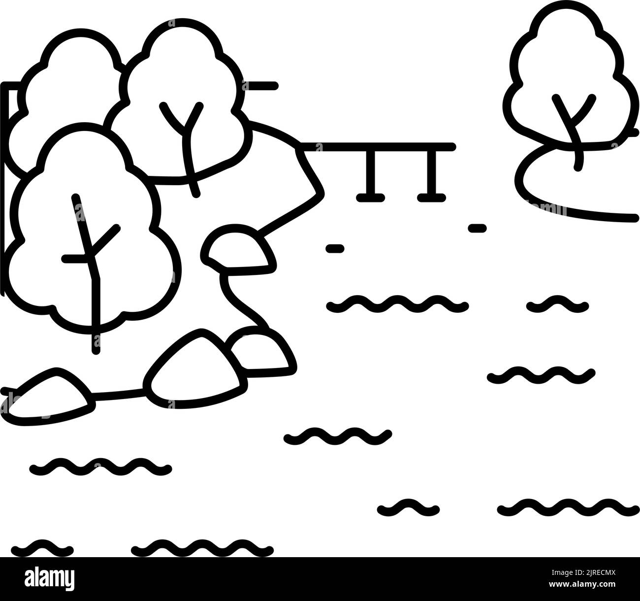 illustration vectorielle de l'icône de la ligne de lac du malawi Illustration de Vecteur