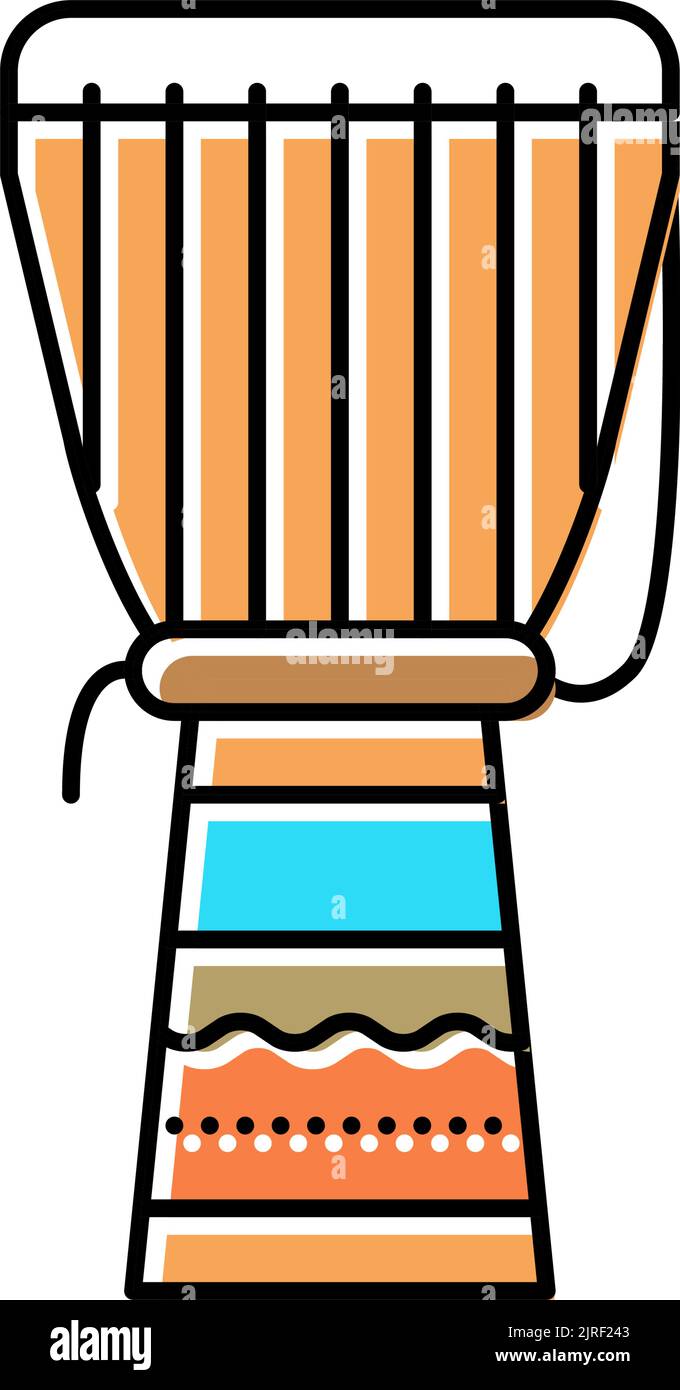 illustration vectorielle d'icône de couleur d'instrument de musicien traditionnel de drum africa Illustration de Vecteur