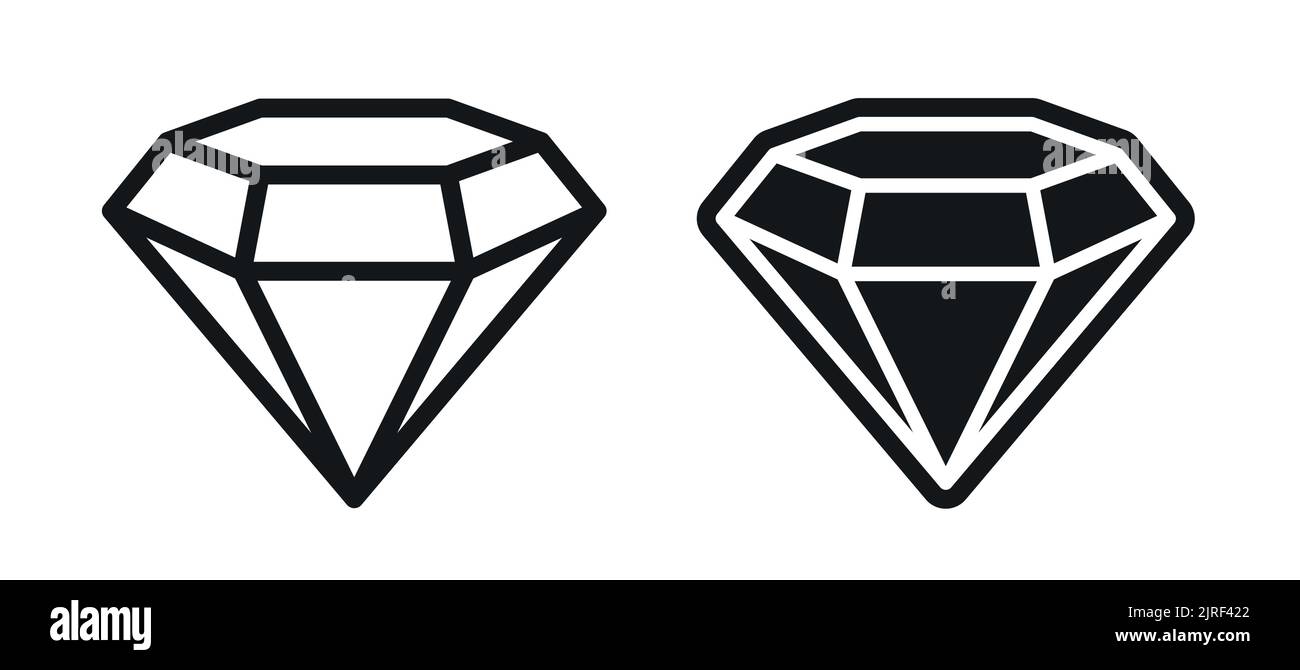 Diamant et cristal géométrique pierres pierres pierres pierres logo ligne art vecteur icône Illustration de Vecteur