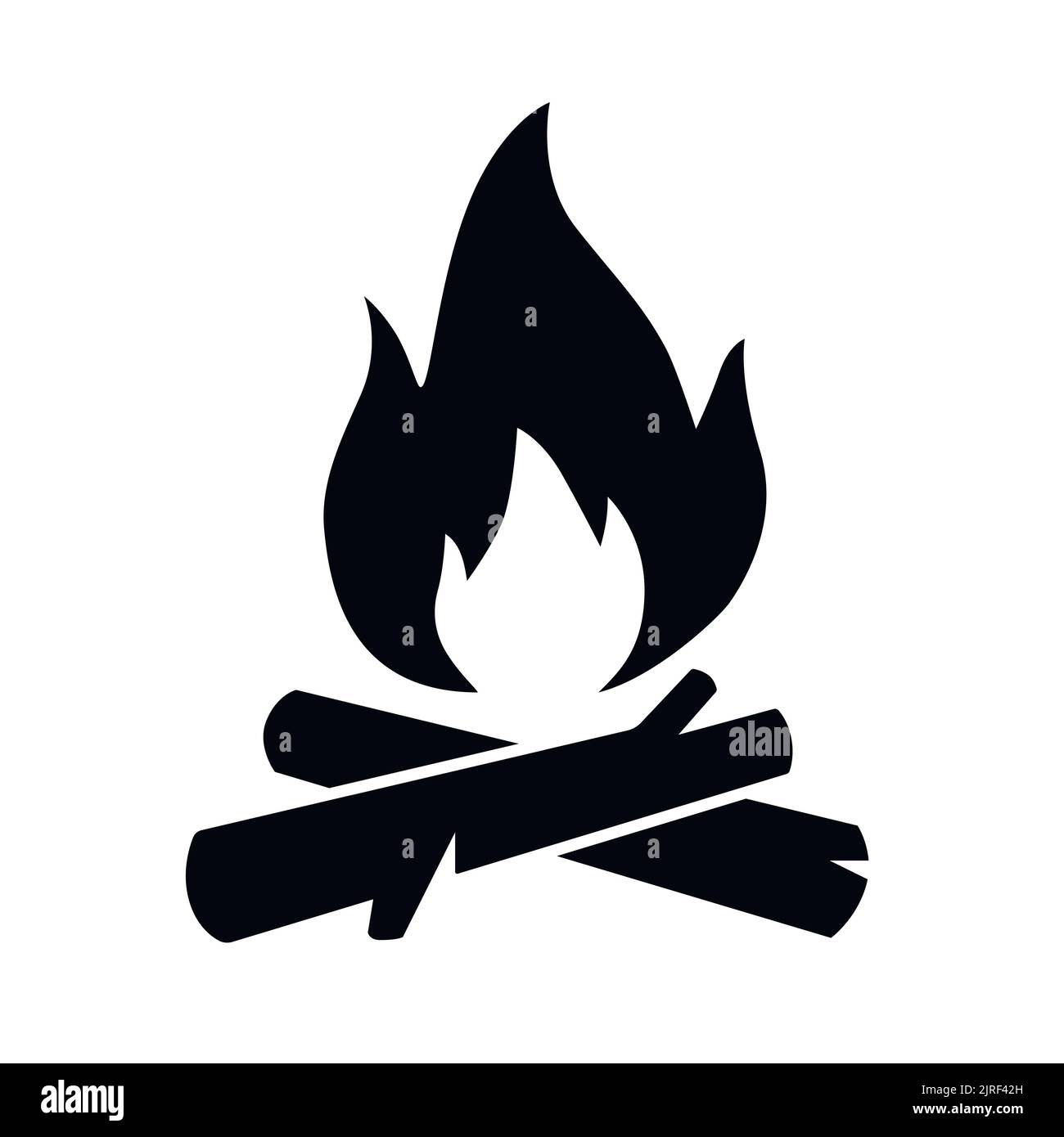 Symbole de feu de camp et icône d'illustration du vecteur de flamme de feu de camp Illustration de Vecteur