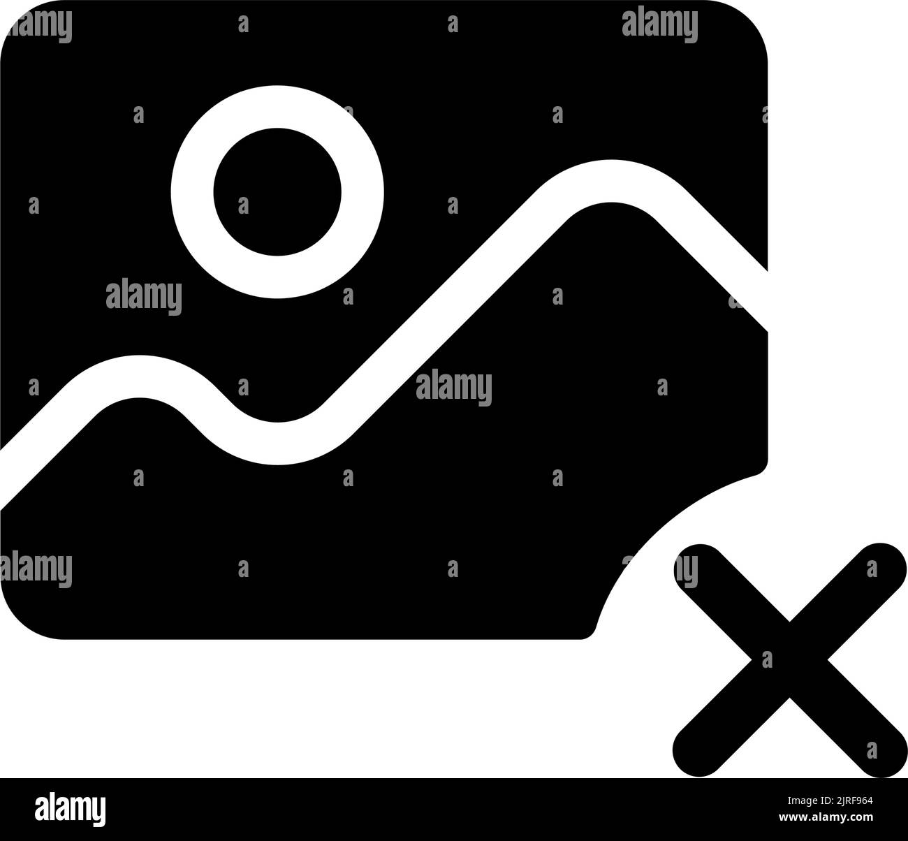 Supprimer photo noir glyphe icône de l'interface utilisateur Illustration de Vecteur