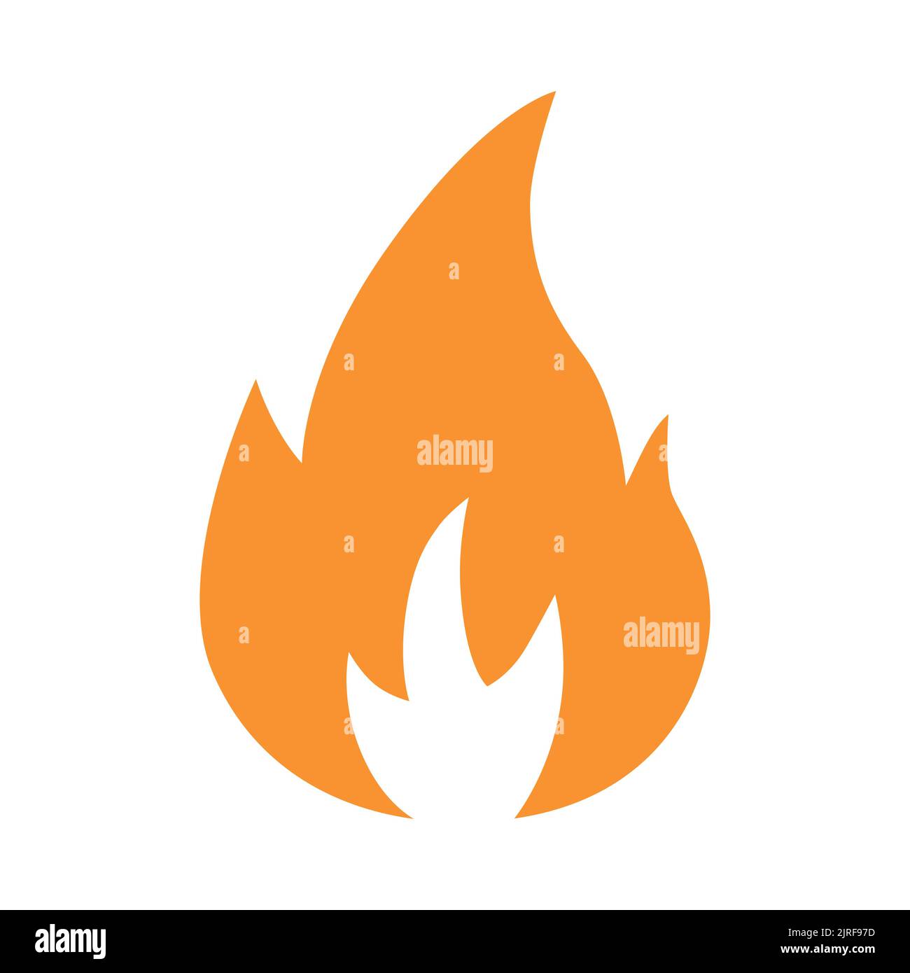 Symbole de feu orange et icône d'illustration du vecteur de flamme chaude Illustration de Vecteur