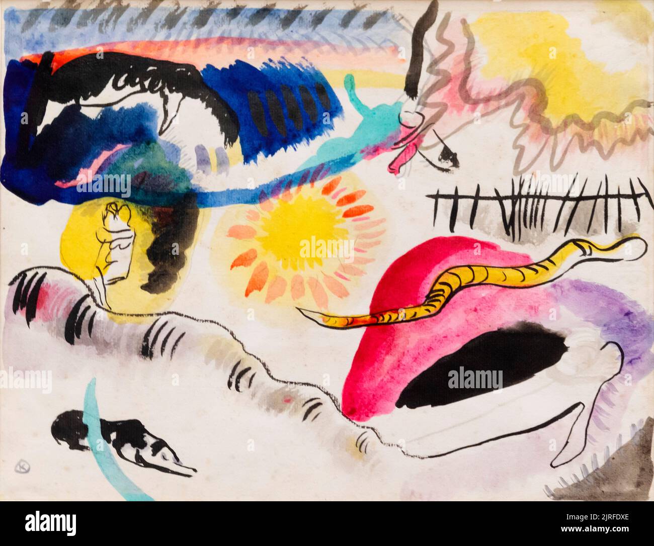 Aquarelle - No. 3 (jardin de l'Amour), Wassily Kandinsky, 1911-1912, Lenbachhaus, Munich, Allemagne, Europe Banque D'Images