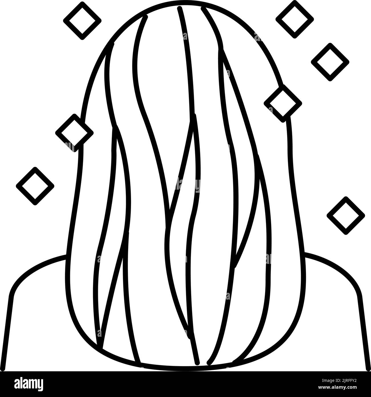 illustration vectorielle de l'icône de ligne d'extension de cheveux de couleur Illustration de Vecteur
