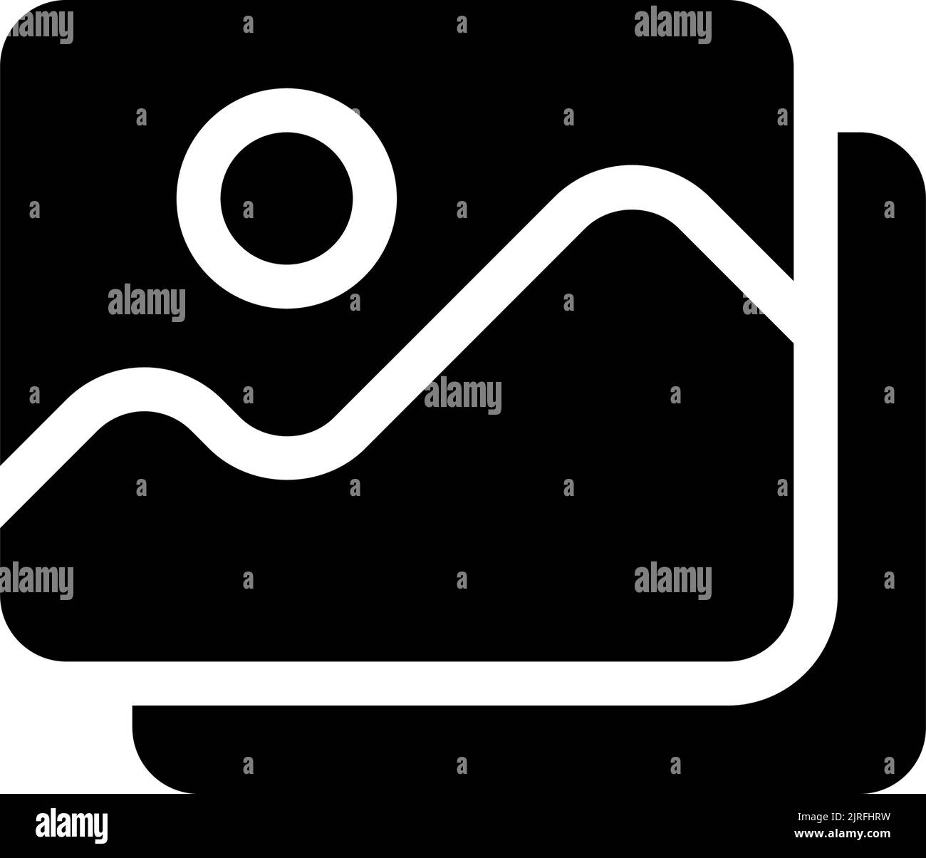 Ensemble de photos noir glyphe icône de l'interface utilisateur Illustration de Vecteur