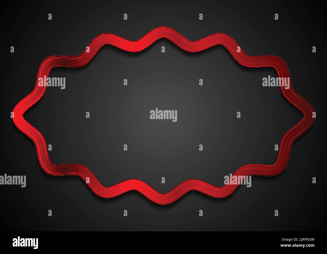 Citation vide bulle de parole abstrait ellipse ondulée rouge brillant design. Arrière-plan du cadre vectoriel Illustration de Vecteur