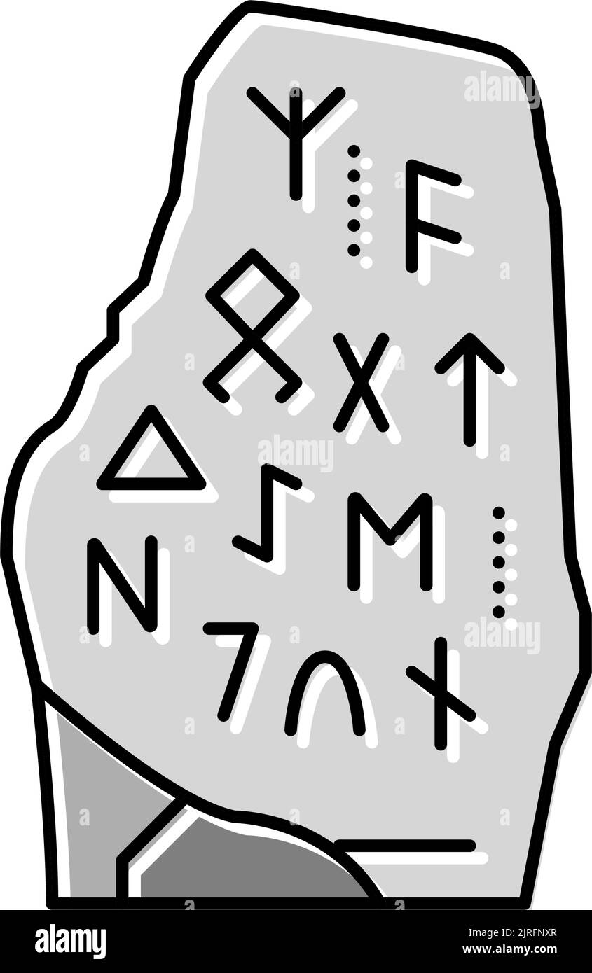 illustration vectorielle de l'icône de couleur viking de rune stone Illustration de Vecteur