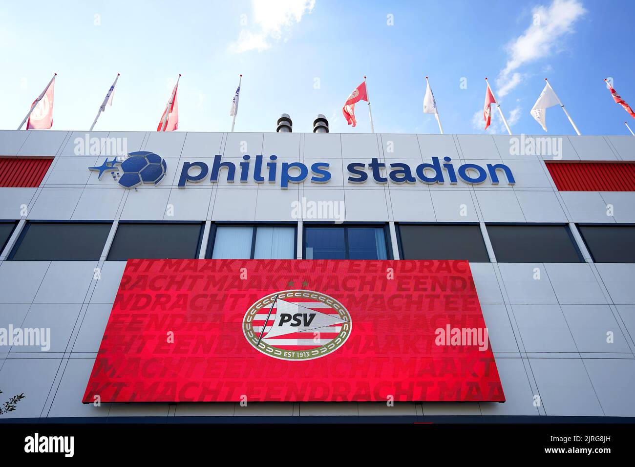 Une vue générale du stade avant le match de qualification de l'UEFA Champions League au PSV Stadion, Eindhoven. Date de la photo: Mercredi 24 août 2022. Banque D'Images