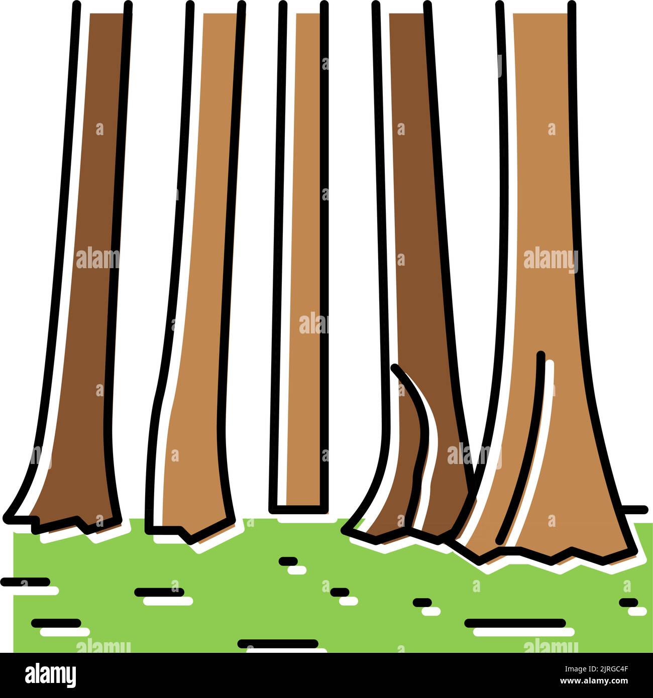 illustration vectorielle de l'icône de couleur du parc national sequoia Illustration de Vecteur