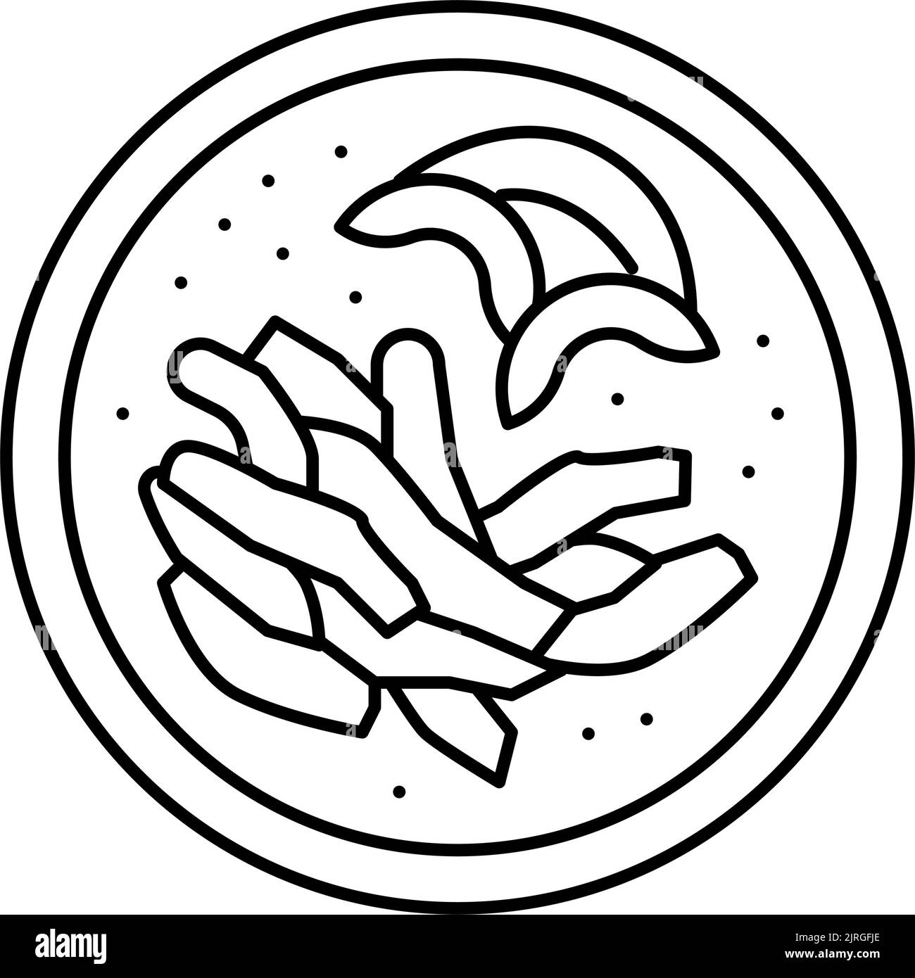 illustration vectorielle de l'icône de la ligne de poulet de fajita Illustration de Vecteur