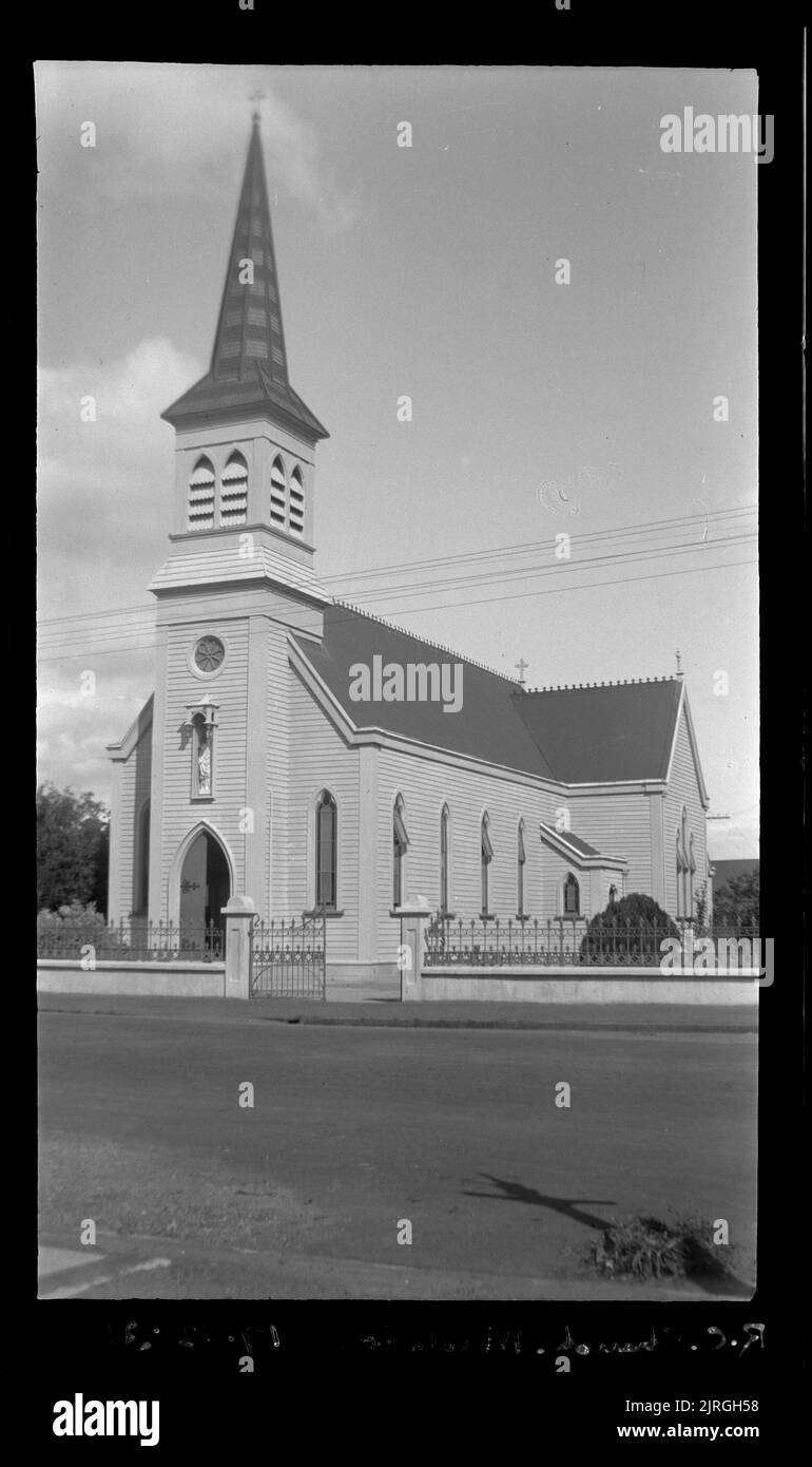 Eglise catholique romaine, Masterton 18.12.31 , 18 décembre 1931, par Leslie Adkin. Don de la famille G. L. Adkin, 1964. Banque D'Images