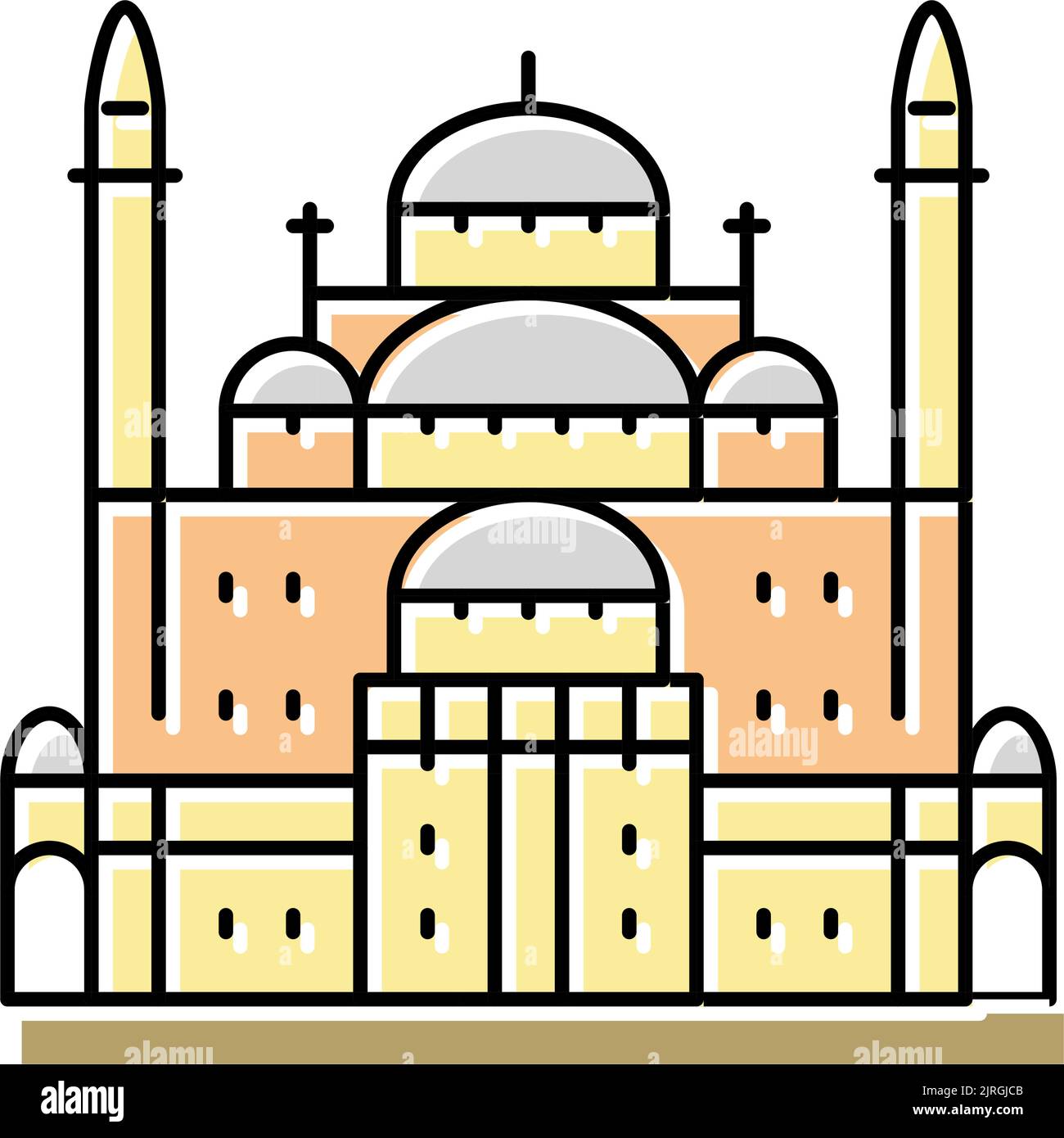 suleiman pasha mosquée couleur icône illustration vectorielle Illustration de Vecteur