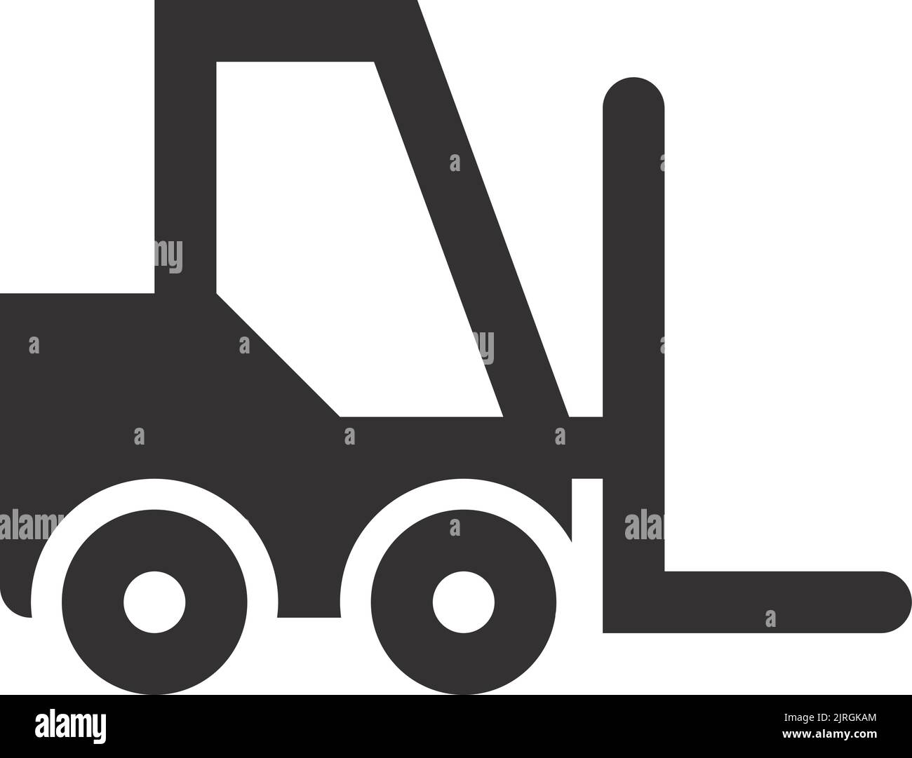 Icône noire du chariot élévateur. Voiture d'entrepôt. Espace de rangement Illustration de Vecteur