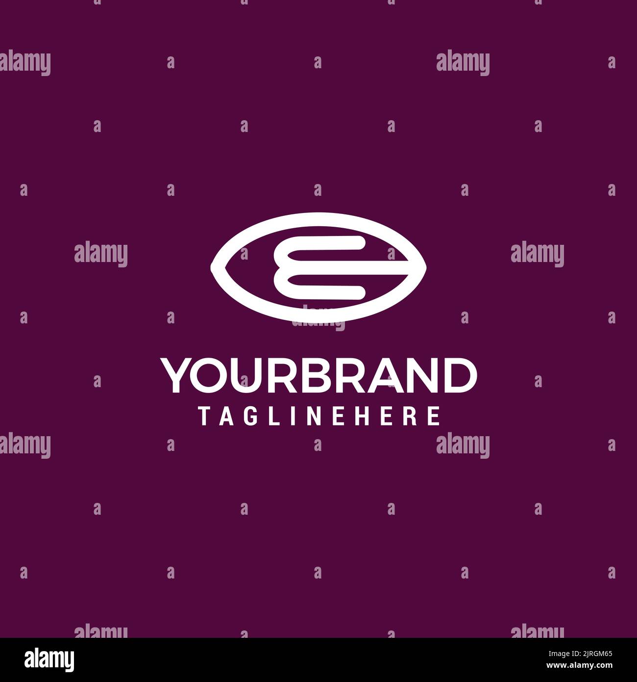 Logo abstrait lettre E avec illustration de l'œil Illustration de Vecteur