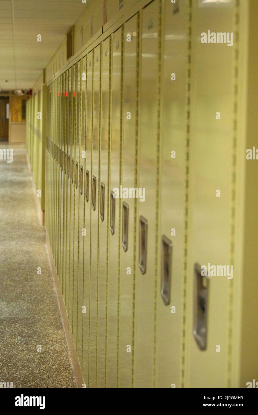 Casiers de la salle d'école Banque D'Images
