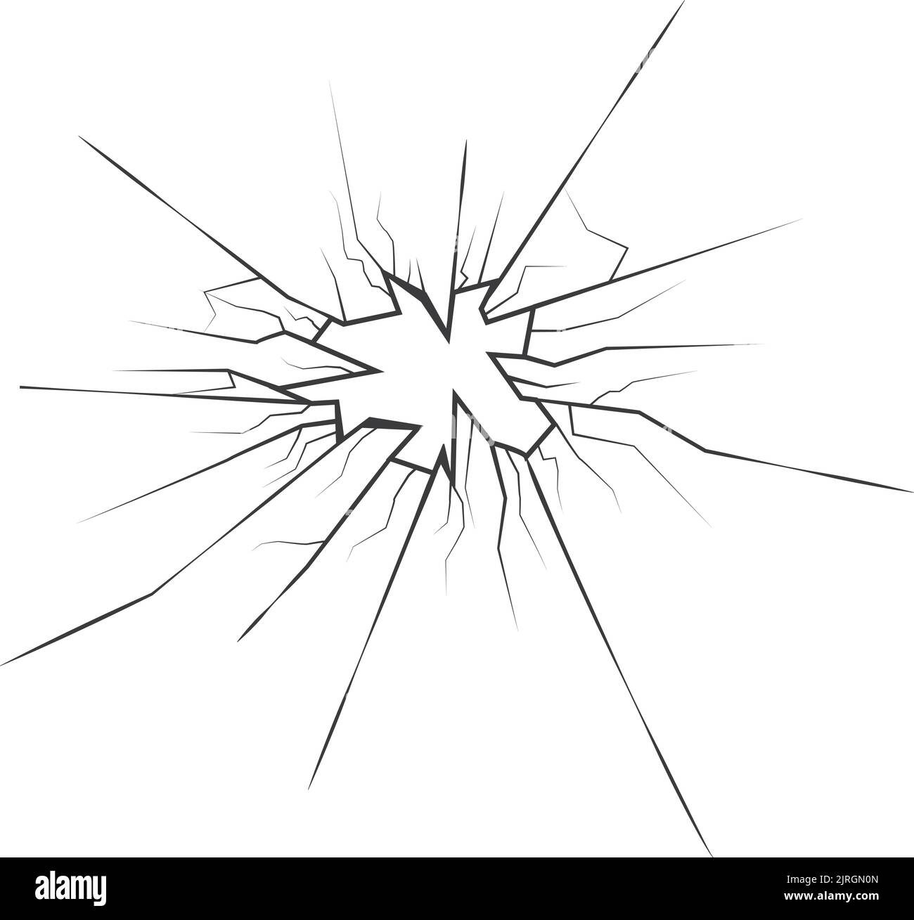 Écran cassé. Verre brisé réaliste. Plastique endommagé Illustration de Vecteur