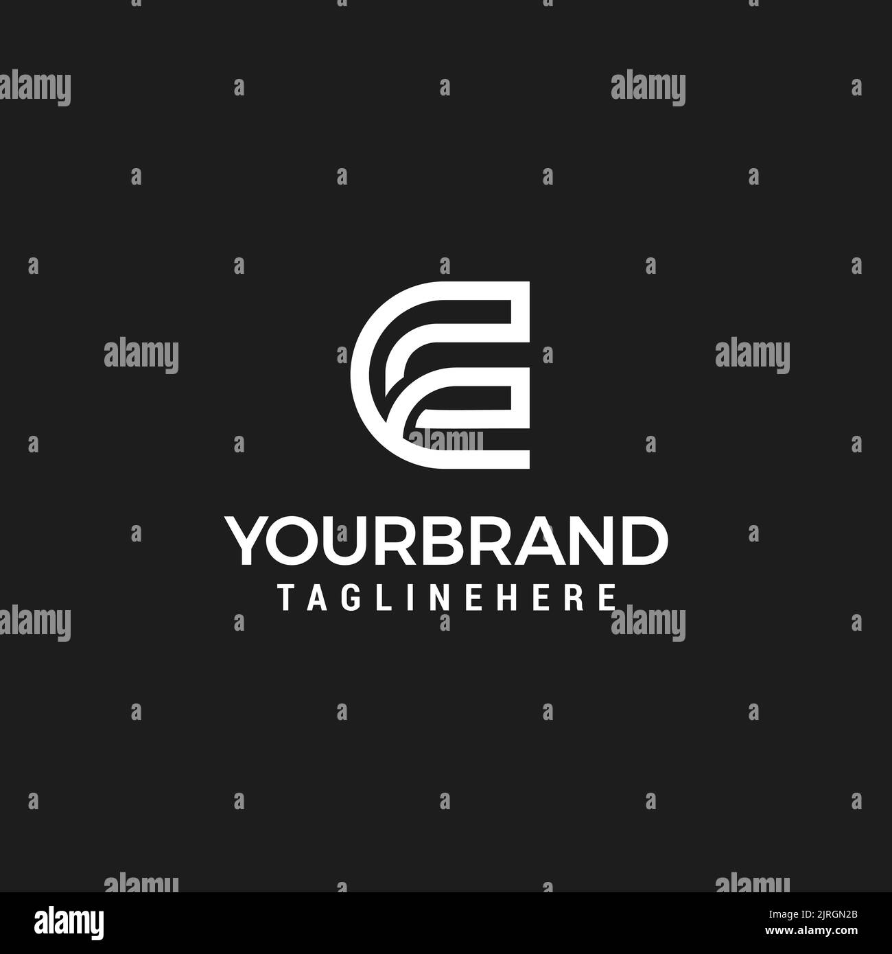 Lettre initiale EG monogramme logo Line Design Template Vector Illustration de Vecteur