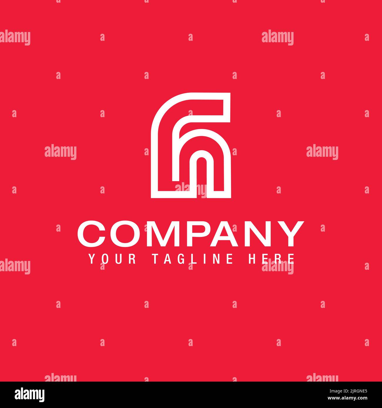 FH, HF lettres alphabet monogramme logo Line Design Template Vector Illustration de Vecteur