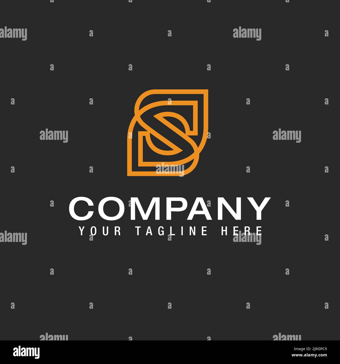 Modèle de logo de la lettre S initiale avec illustration géométrique en forme de feuille en forme de monogramme Illustration de Vecteur