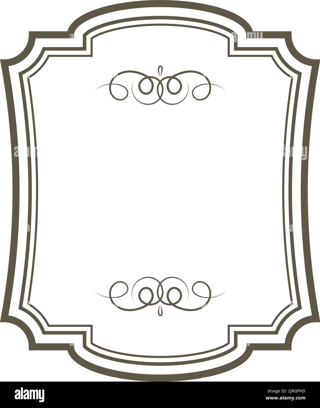 Modèle d'autocollant rétro. Cadre décoratif en texte vierge Illustration de Vecteur