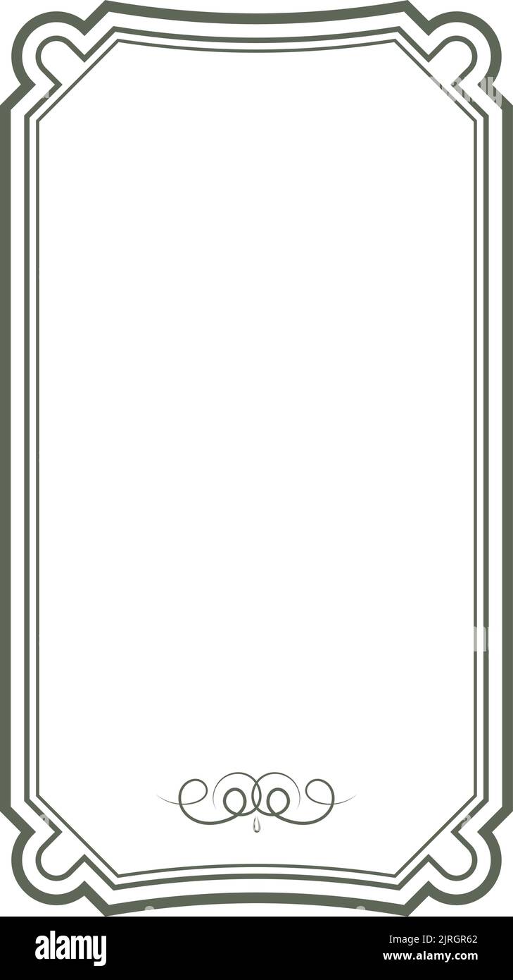Modèle de vignette décorative. Cadre de texte décoratif vierge Illustration de Vecteur
