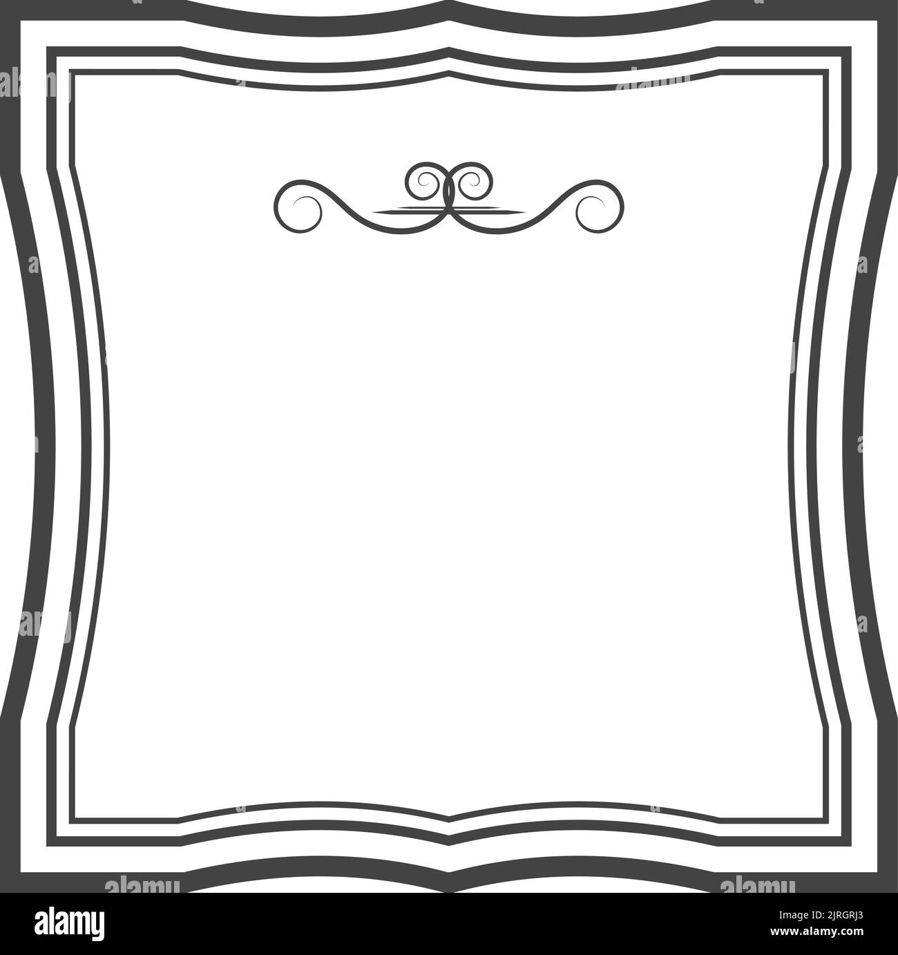 Modèle de bloc de texte vide. Décoration d'ornement Illustration de Vecteur
