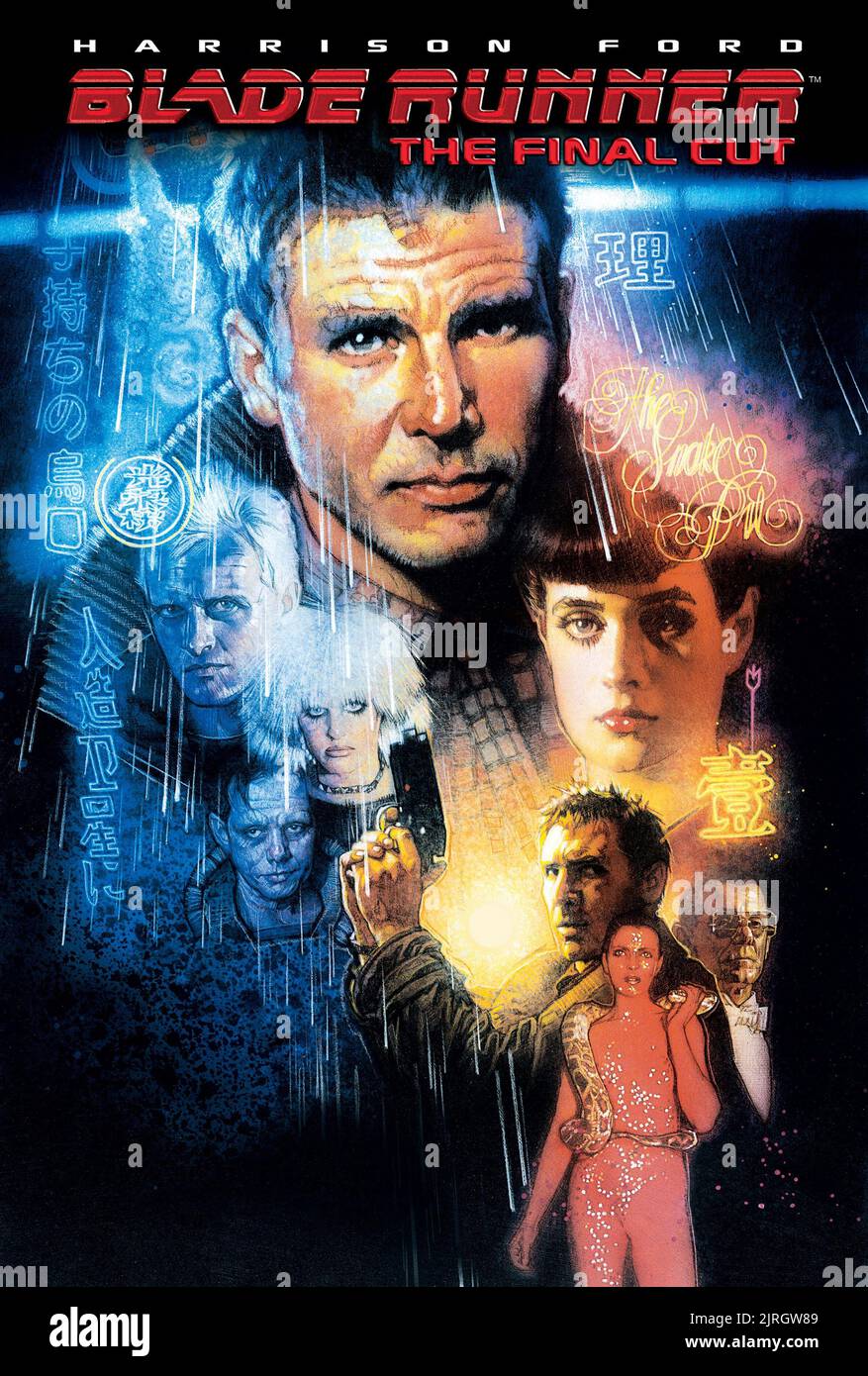 RUTGER HAUER, Daryl Hannah, WILLIAM SANDERSON, HARRISON FORD, SEAN YOUNG, JOANNA CASSIDY, JOE TURKEL POSTER, Blade Runner, 1982 Banque D'Images