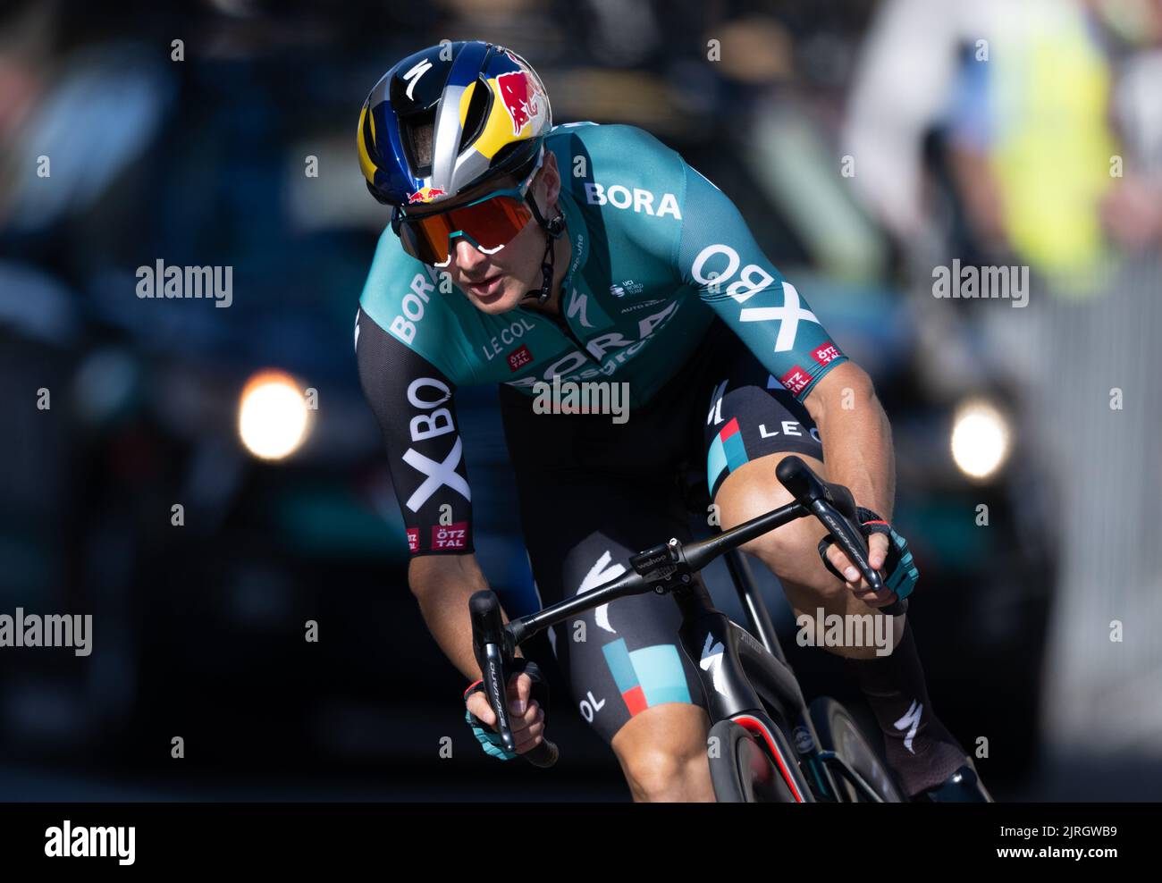 Weimar, Allemagne. 24th août 2022. Cyclisme : visite de l'Allemagne, Weimar, 2,6 km, prologue, essai individuel. Anton Palzer de Team BORA - hansgrohe Credit: Hendrik Schmidt/dpa/Alay Live News Banque D'Images