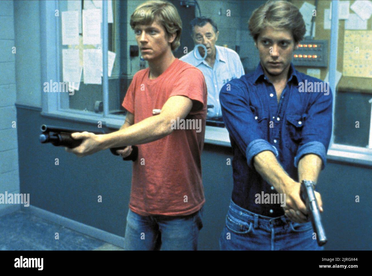 LANCE KERWIN, Robert Mitchum, JAMES SPADER, UN TUEUR DANS LA FAMILLE, 1983 Banque D'Images