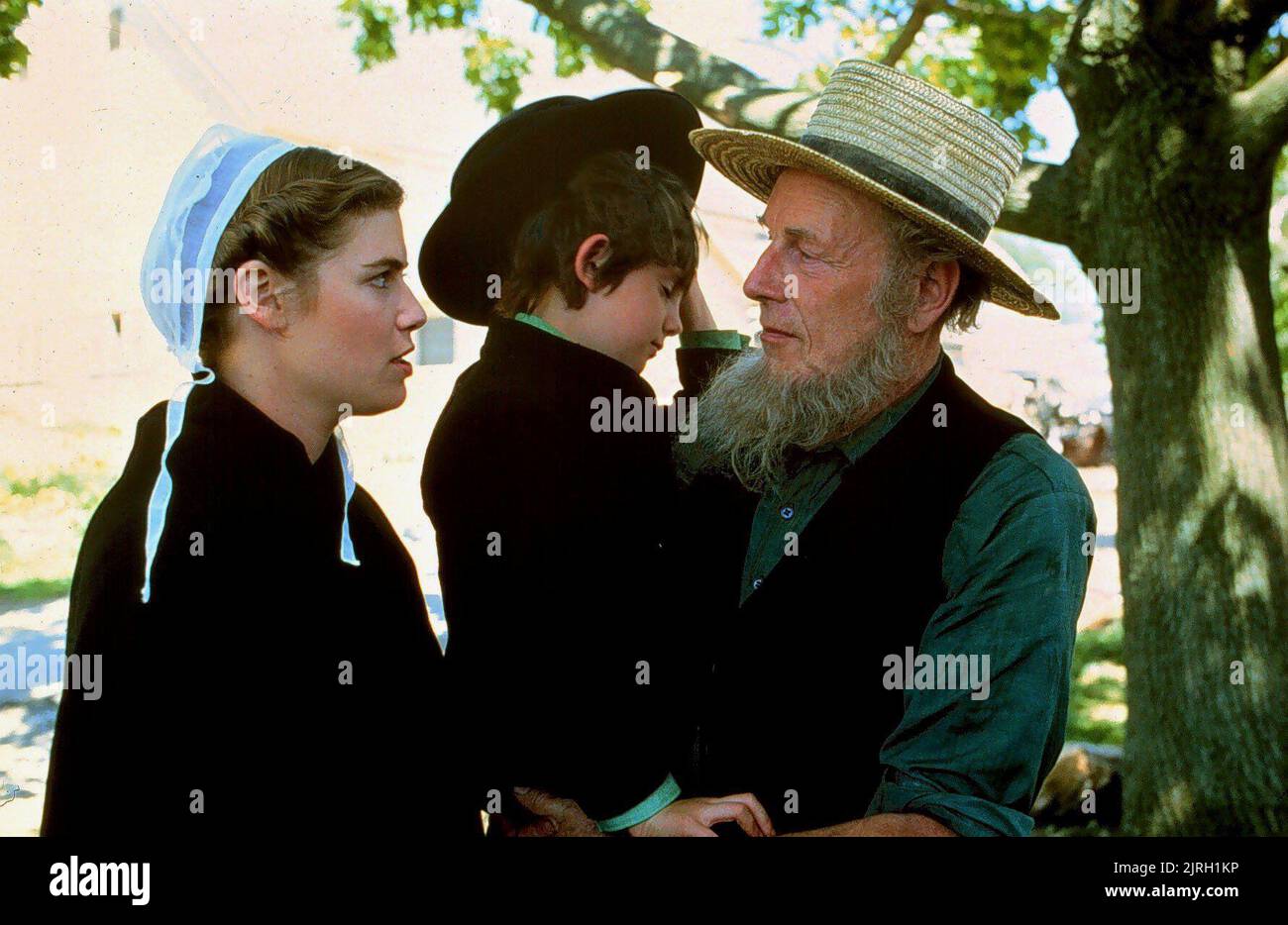 KELLY MCGILLIS, LUKAS HASS, Jan Rubes, témoin, 1985 Banque D'Images