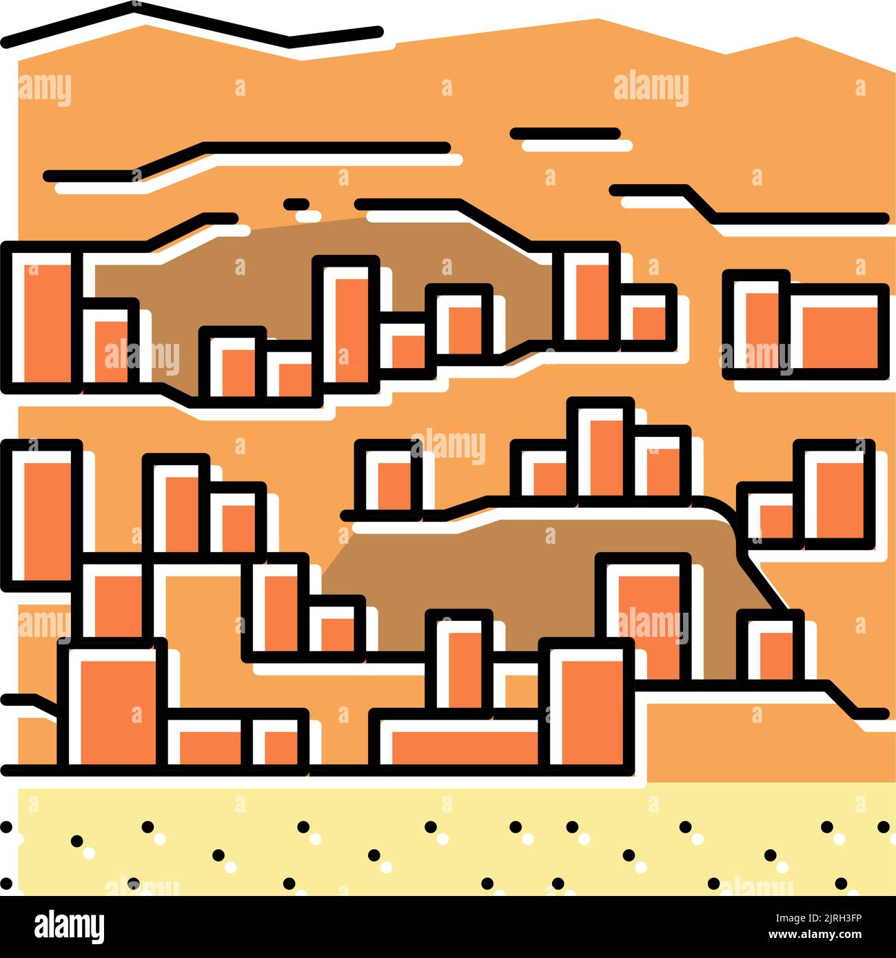 illustration vectorielle d'icône de couleur de ville bandiagara Illustration de Vecteur