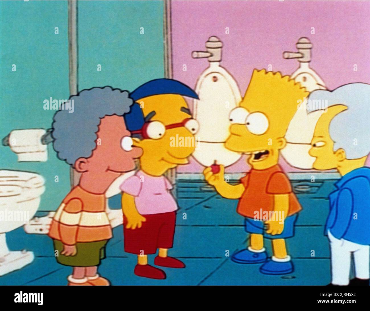 LEWIS, MILHOUSE VAN HOUTEN, BART SIMPSON, RICHARD, THE SIMPSONS, 1989 Banque D'Images