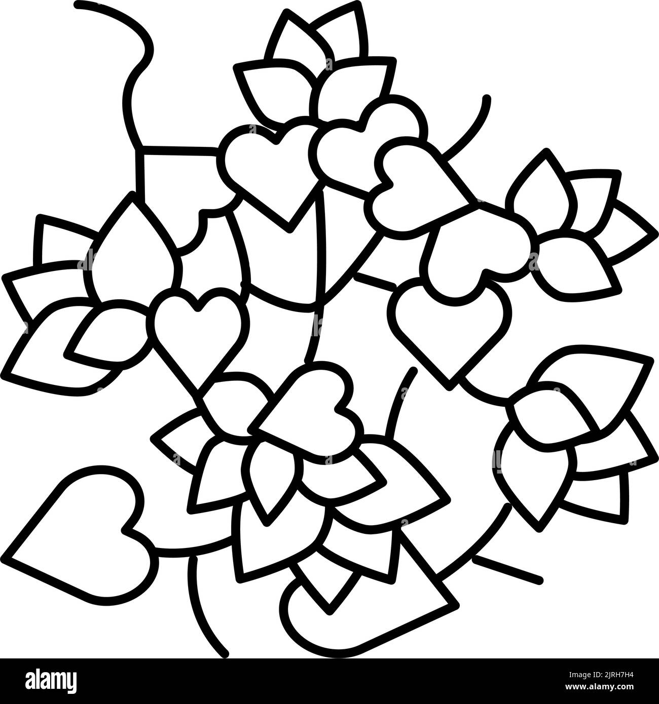 illustration vectorielle de l'icône de la ligne de bougainvillea liana Illustration de Vecteur