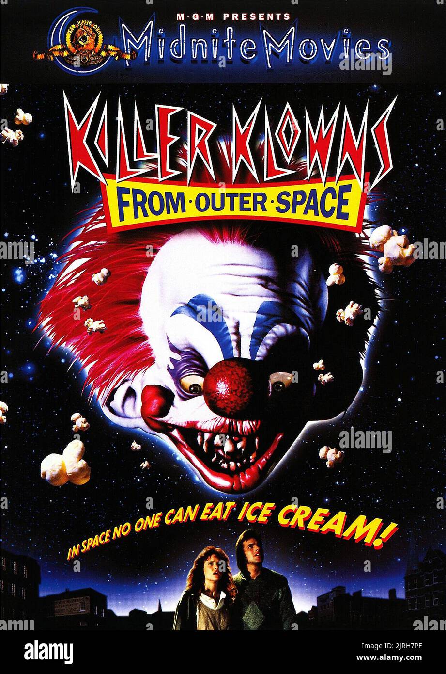 POSTER DE FILM, KLOWNS KILLER DE L'ESPACE, 1988 Banque D'Images